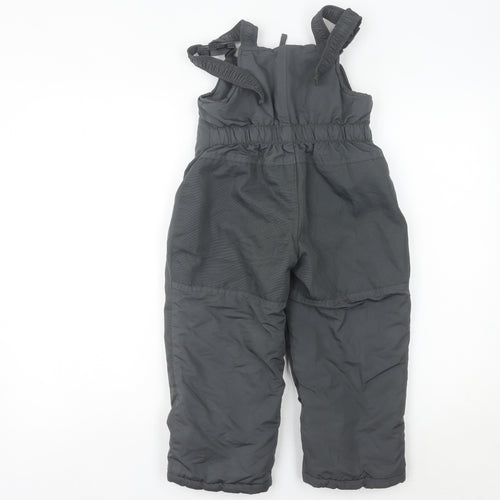 Girls Grey Ski Salopettes 4 Years Waterproof Padded Winter Trousers