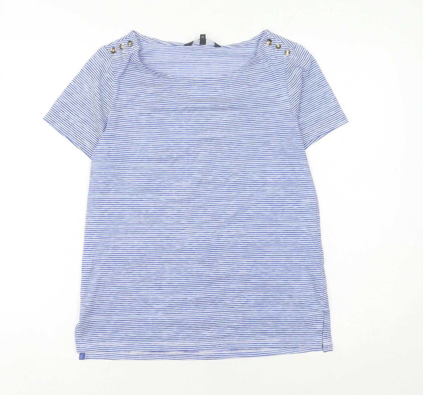 Jasper Conran Women’s Blue Striped Boat Neck T-Shirt Size 10