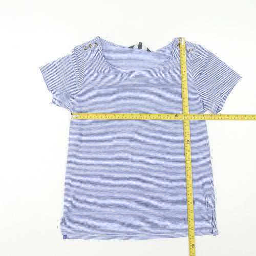 Jasper Conran Women’s Blue Striped Boat Neck T-Shirt Size 10