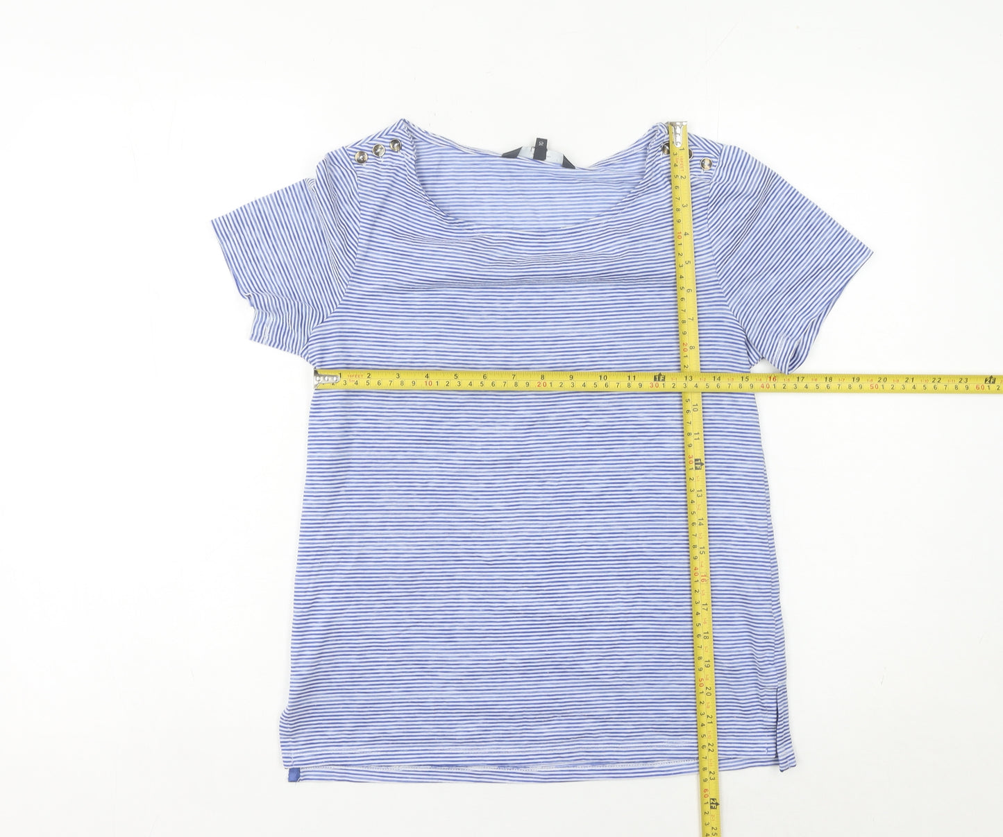 Jasper Conran Women’s Blue Striped Boat Neck T-Shirt Size 10