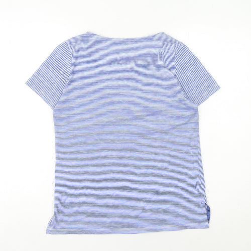 Jasper Conran Women’s Blue Striped Boat Neck T-Shirt Size 10