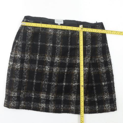 Jigsaw Women’s Black Check Wool Blend Pencil Skirt Size 12