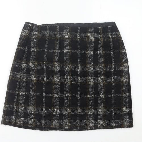 Jigsaw Women’s Black Check Wool Blend Pencil Skirt Size 12