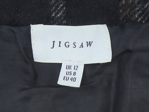 Jigsaw Women’s Black Check Wool Blend Pencil Skirt Size 12