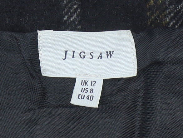 Jigsaw Women’s Black Check Wool Blend Pencil Skirt Size 12