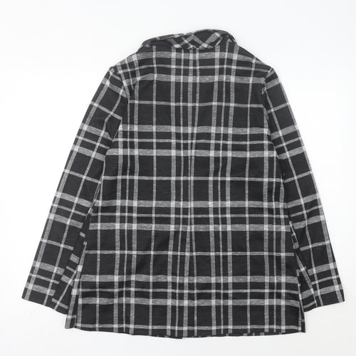 Primark Women's Black Check Blazer UK 14 Regular Fit Single-Breasted
