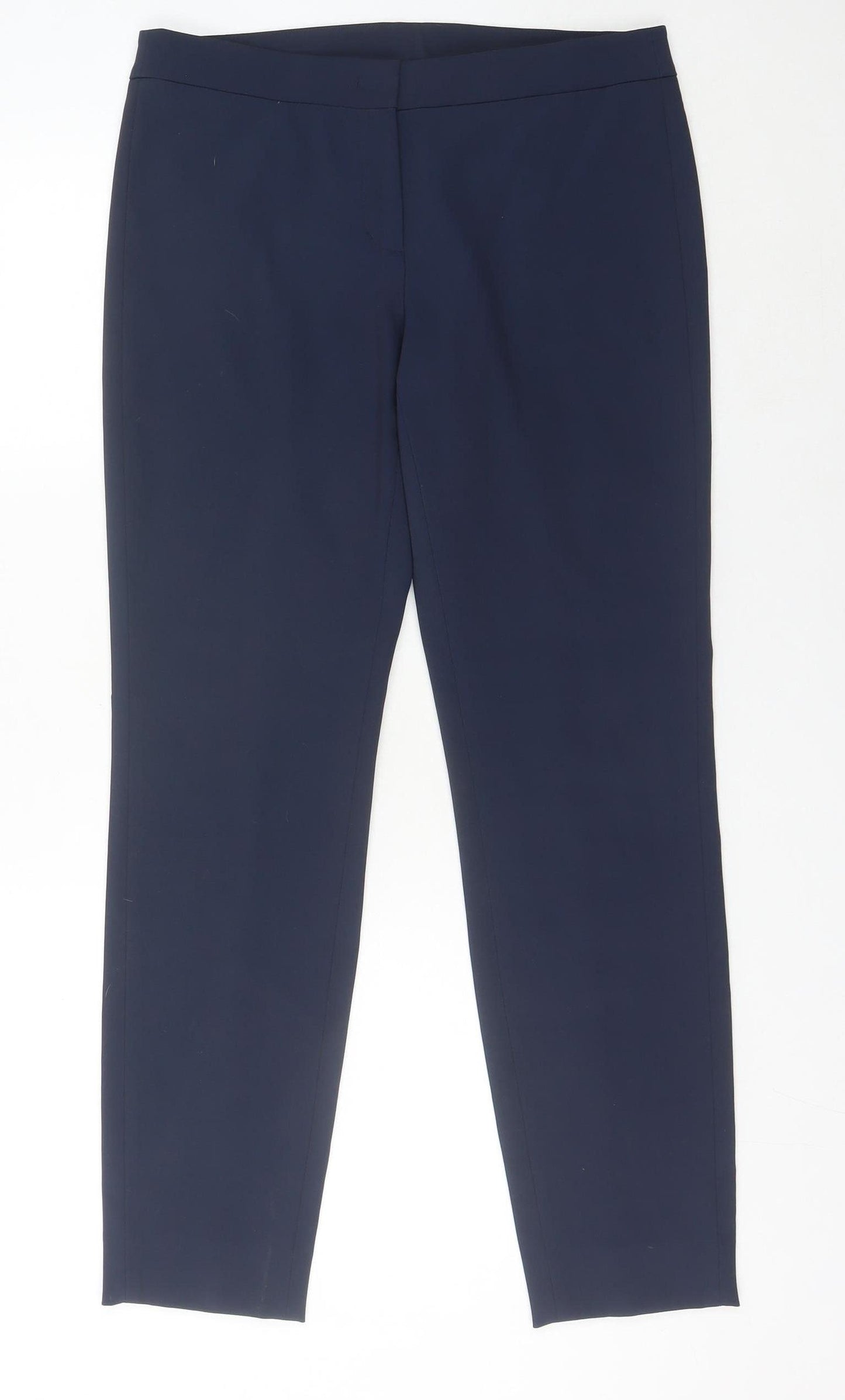 DKNY Women’s Blue Slim Fit Straight Leg Trousers Size 10