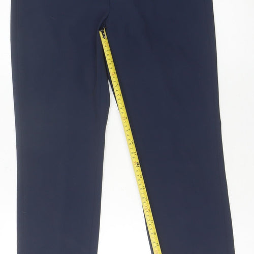 DKNY Women’s Blue Slim Fit Straight Leg Trousers Size 10