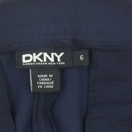 DKNY Women’s Blue Slim Fit Straight Leg Trousers Size 10