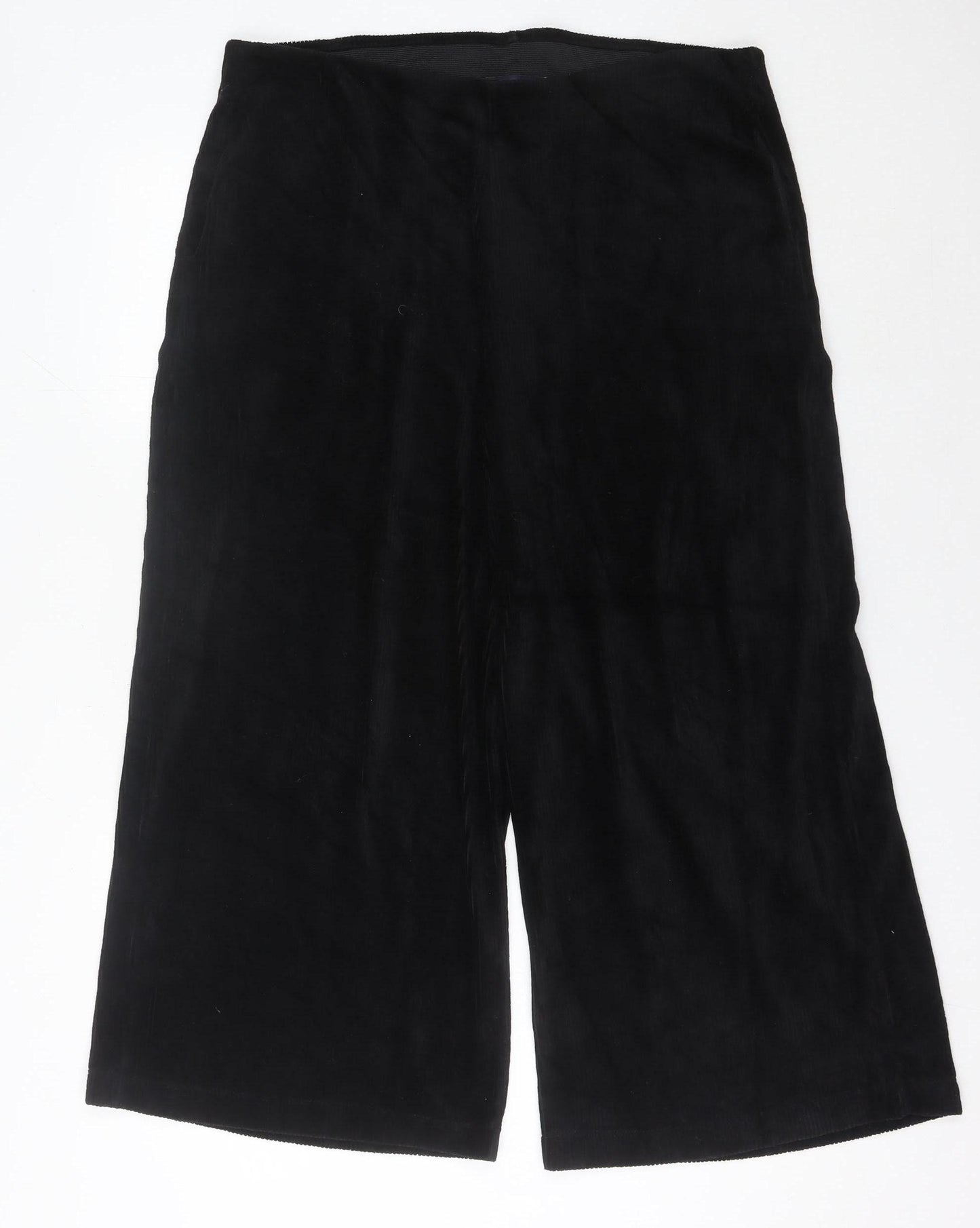 Marks and Spencer Women’s Black Wide-Leg Corduroy Trousers Size 16