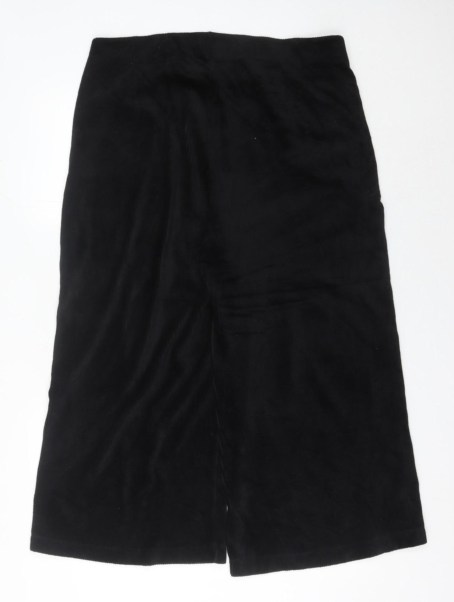 Marks and Spencer Women’s Black Wide-Leg Corduroy Trousers Size 16