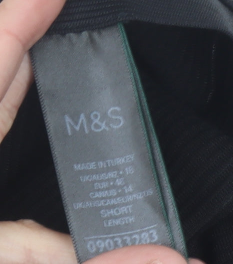 Marks and Spencer Women’s Black Wide-Leg Corduroy Trousers Size 16