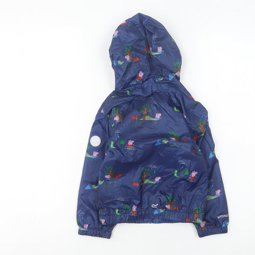 Regatta Boys Blue Peppa Pig Waterproof Rain Coat Jacket 3 Years Hooded
