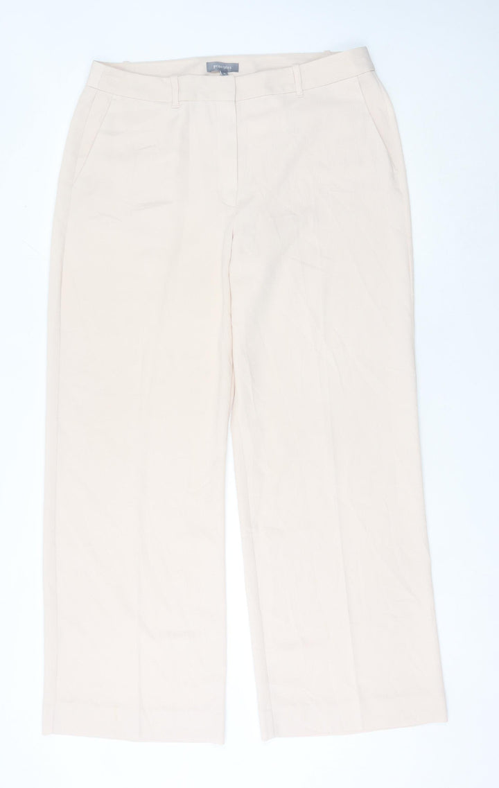 Principles Women’s Beige Size 16 Straight Leg Trousers Regular Fit
