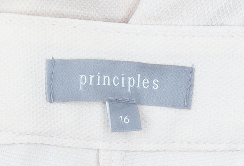 Principles Women’s Beige Size 16 Straight Leg Trousers Regular Fit