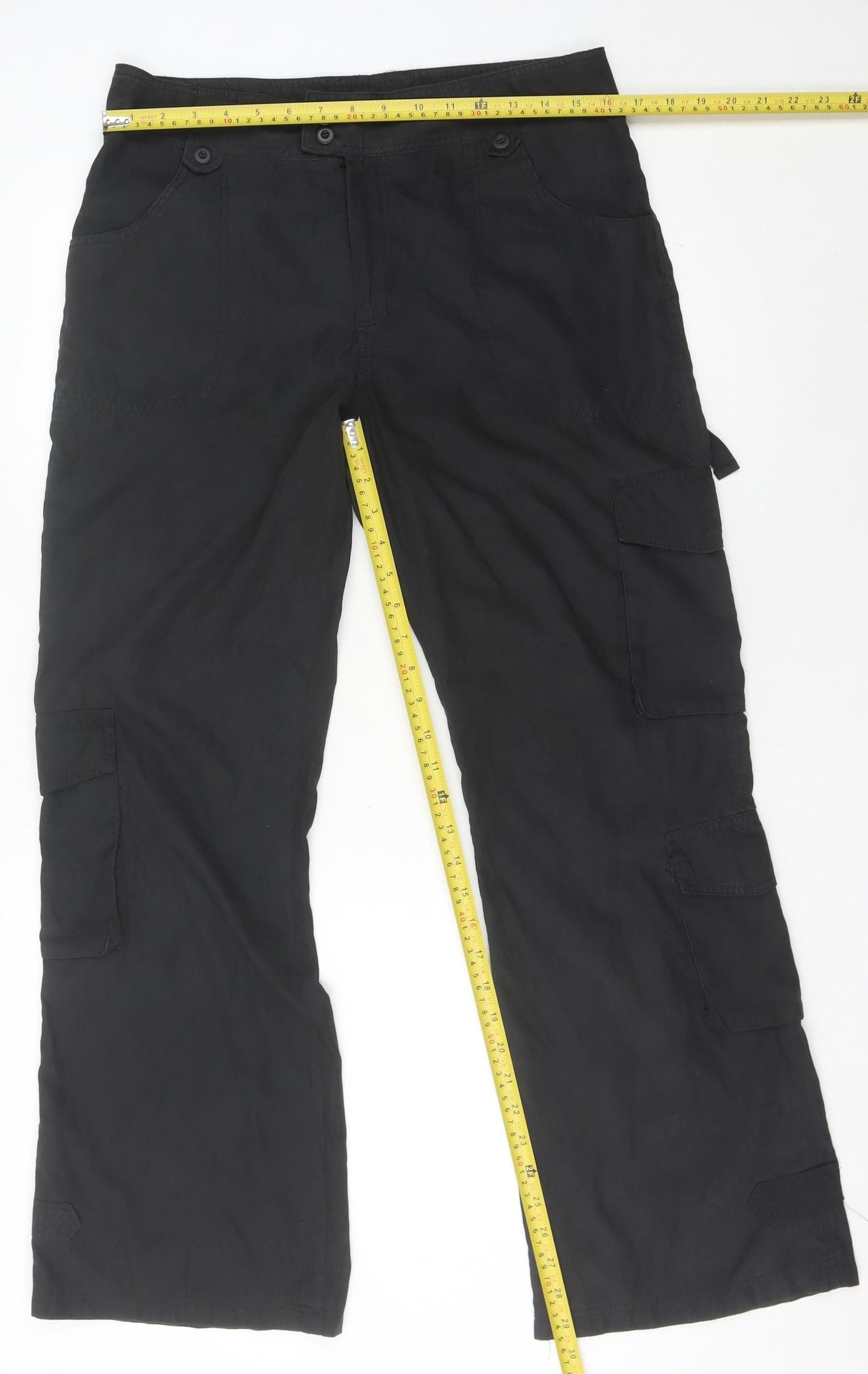 Lapa Women’s Black Cargo Style Cotton Leggings M