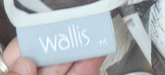 Wallis Women’s Multicoloured Feather Print Chiffon Cropped Blouse M