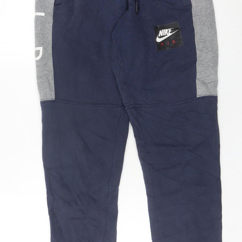 Nike Men's Blue Jogger Trousers S Regular Fit Cotton Blend