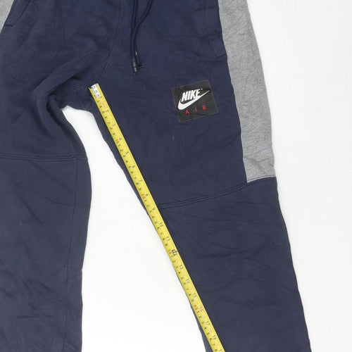 Nike Men's Blue Jogger Trousers S Regular Fit Cotton Blend