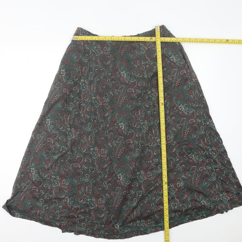 Country Collection Womens Multicoloured Paisley Midi A-Line Skirt Size 16