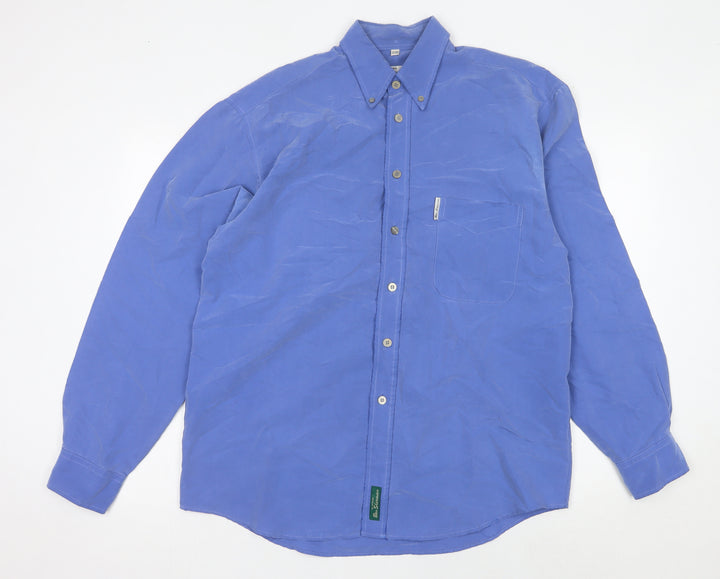 Ben Sherman Men's Blue M Button-Up Long Sleeve Cotton Shirt