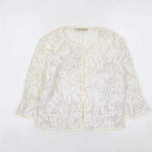 Pennyblack Women’s White Size 8 Lace Jersey Short Jacket Spring Summer