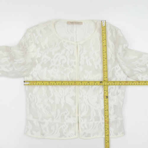 Pennyblack Women’s White Size 8 Lace Jersey Short Jacket Spring Summer