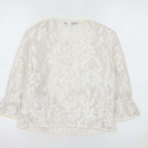 Pennyblack Women’s White Size 8 Lace Jersey Short Jacket Spring Summer