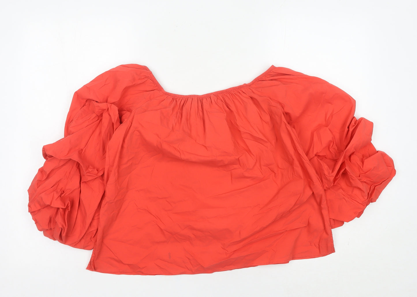 Zara Woman Red Puff Sleeve Square Neck Blouse Women’s S