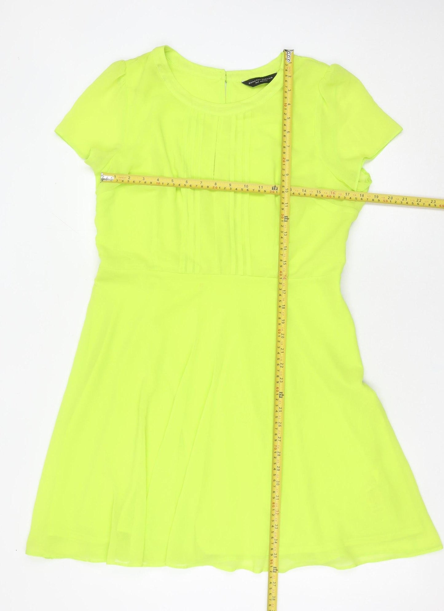Dorothy Perkins Women’s Yellow Fit & Flare Knee Length Dress Size 16