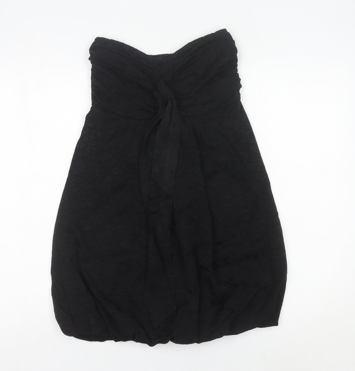 Miss Selfridge Womens Black Size 8 Strapless Bubble Hem Party Dress