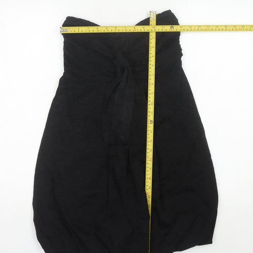 Miss Selfridge Womens Black Size 8 Strapless Bubble Hem Party Dress