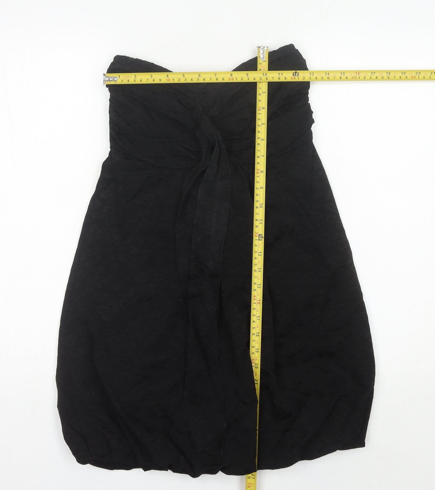 Miss Selfridge Womens Black Size 8 Strapless Bubble Hem Party Dress