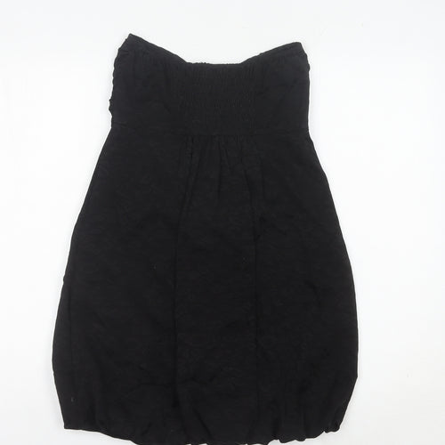 Miss Selfridge Womens Black Size 8 Strapless Bubble Hem Party Dress
