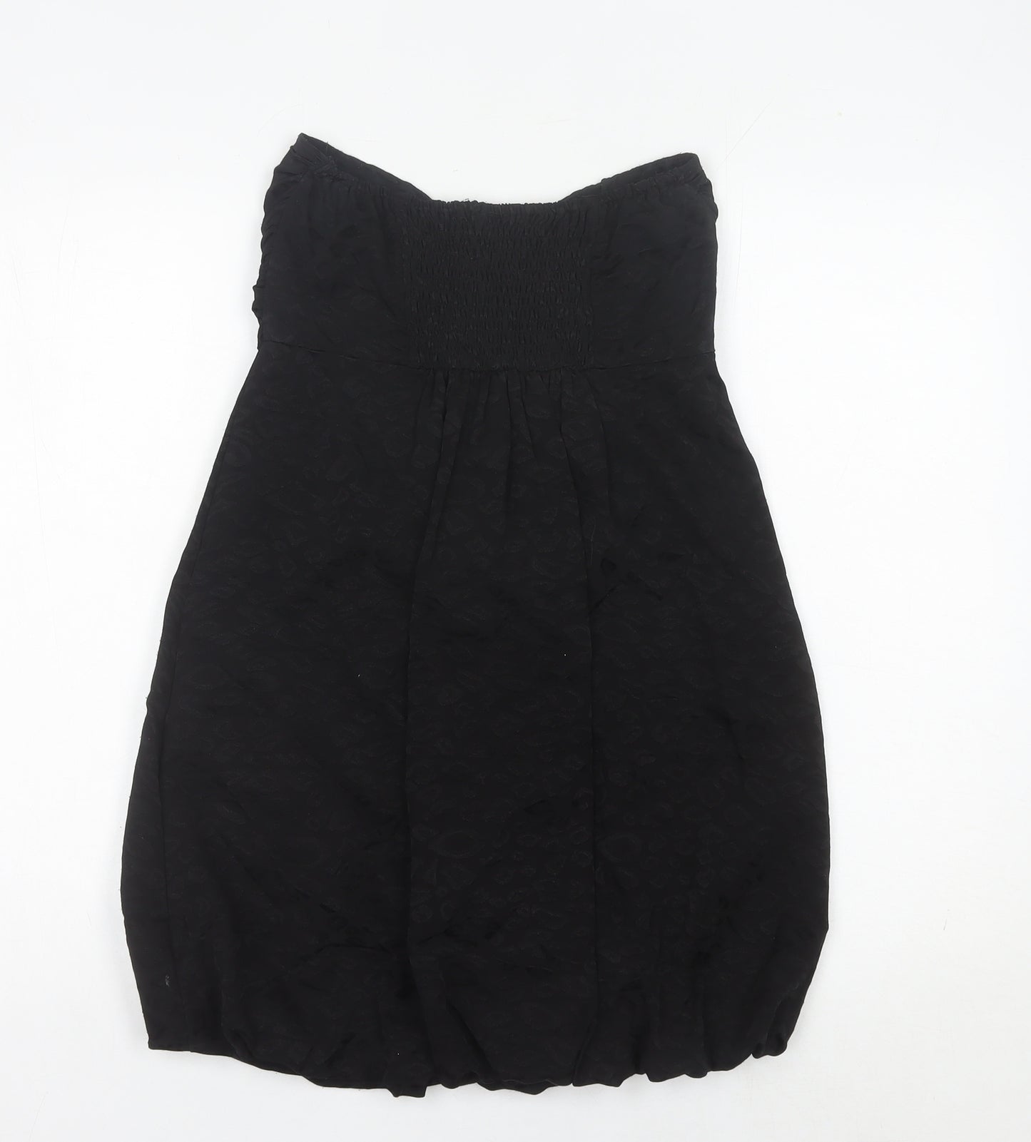 Miss Selfridge Womens Black Size 8 Strapless Bubble Hem Party Dress