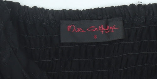 Miss Selfridge Womens Black Size 8 Strapless Bubble Hem Party Dress