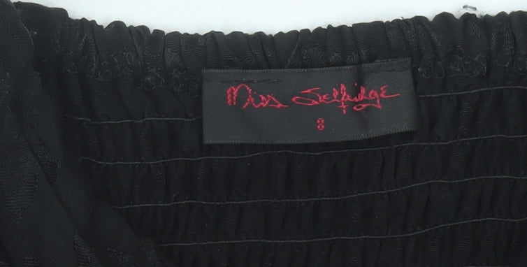 Miss Selfridge Womens Black Size 8 Strapless Bubble Hem Party Dress