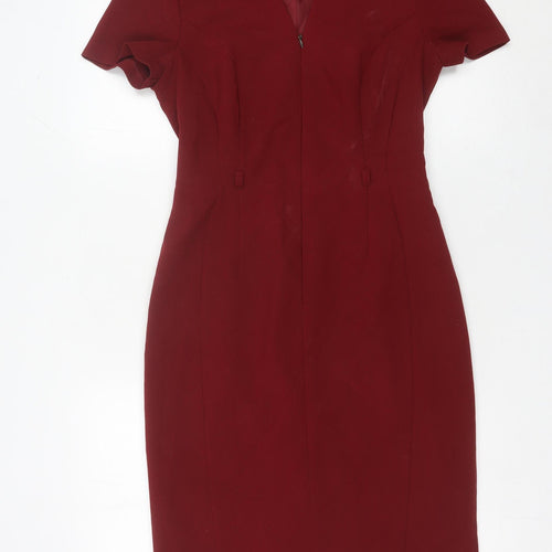 Marks and Spencer Women’s Red Size 8 Sheath Knee Length Dress