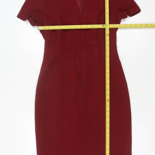 Marks and Spencer Women’s Red Size 8 Sheath Knee Length Dress