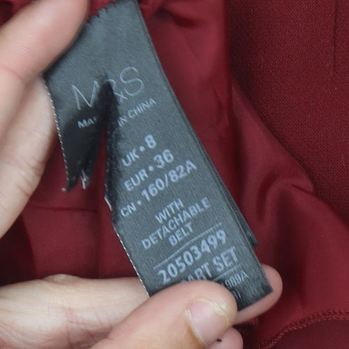 Marks and Spencer Women’s Red Size 8 Sheath Knee Length Dress