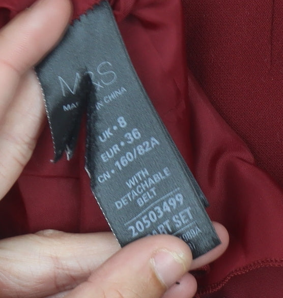 Marks and Spencer Women’s Red Size 8 Sheath Knee Length Dress