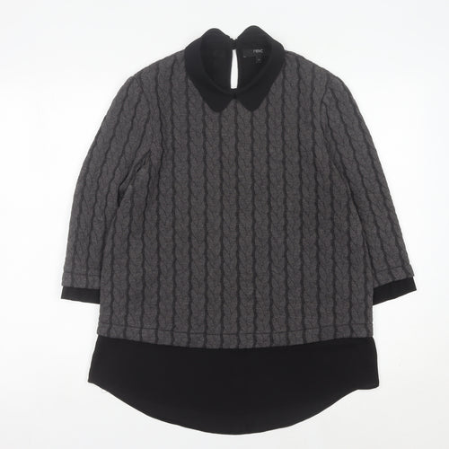 Next Women's Grey Collared Cable-Knit Jumper Size 12