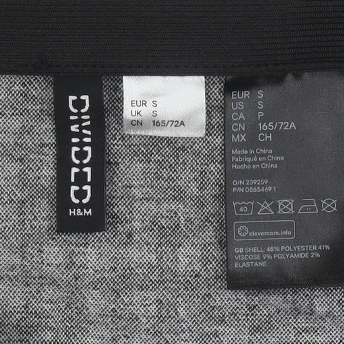 H&M Women Black Check Knee Length Straight Skirt Size S