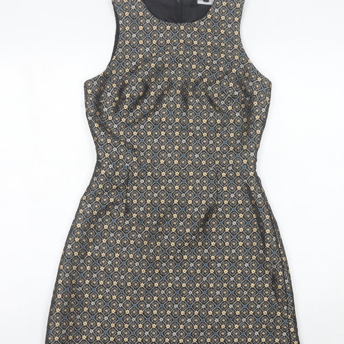New Look Women's Multicoloured Geometric Shift Dress UK 8