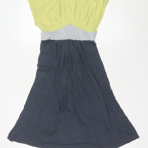 Autonomy Women’s Green Grey Black Colourblock A-Line Dress Size 12