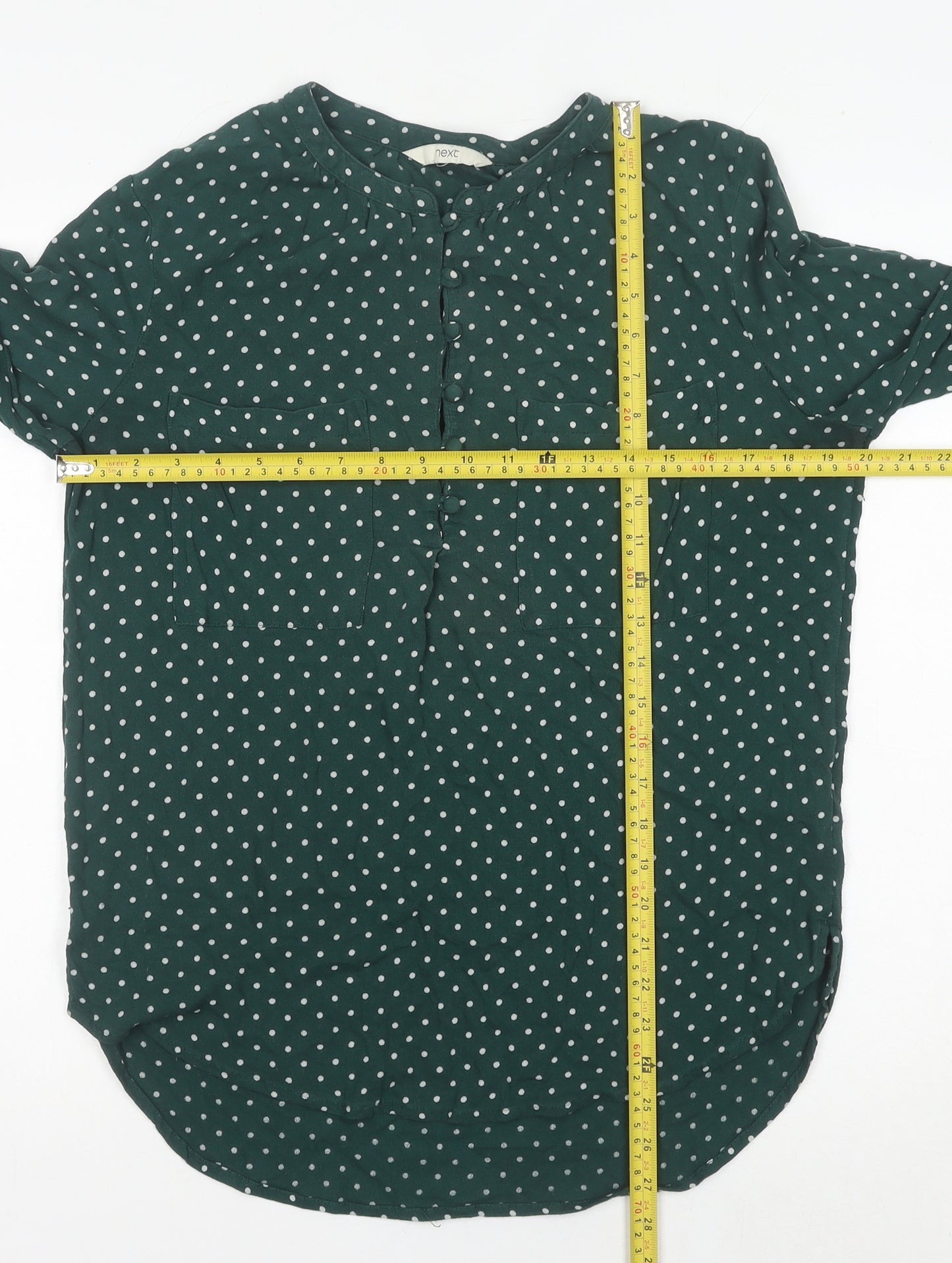 Next Women's Green Polka Dot Long Sleeve Blouse Size 14