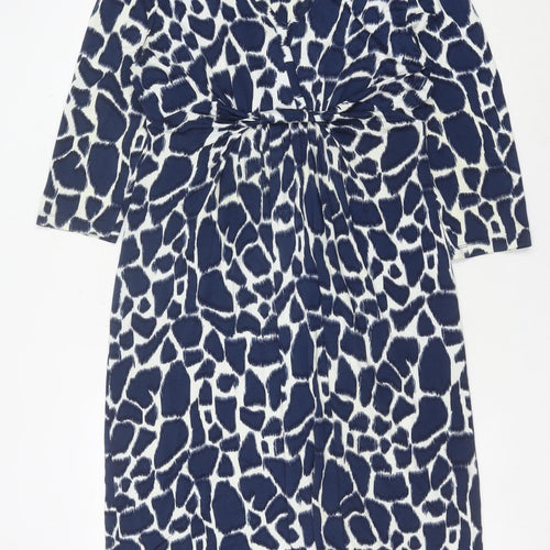 Mary Portas Women’s Blue Animal Print Shift Dress Size 12 Knee Length