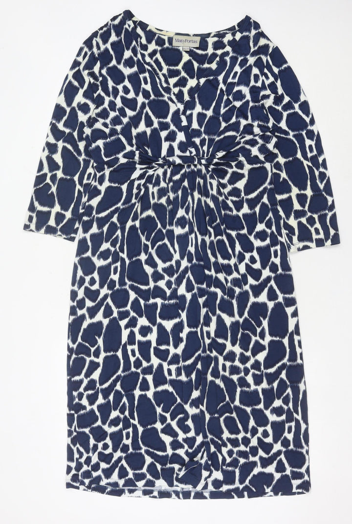 Mary Portas Women’s Blue Animal Print Shift Dress Size 12 Knee Length