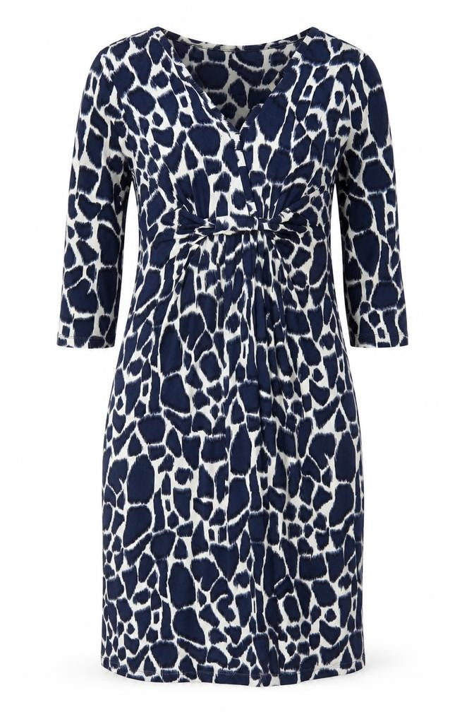 Mary Portas Women’s Blue Animal Print Shift Dress Size 12 Knee Length