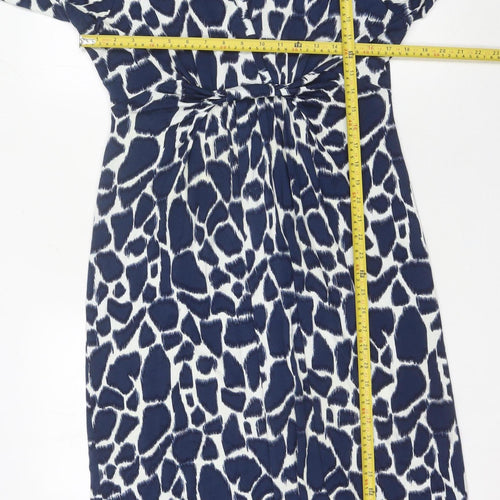 Mary Portas Women’s Blue Animal Print Shift Dress Size 12 Knee Length